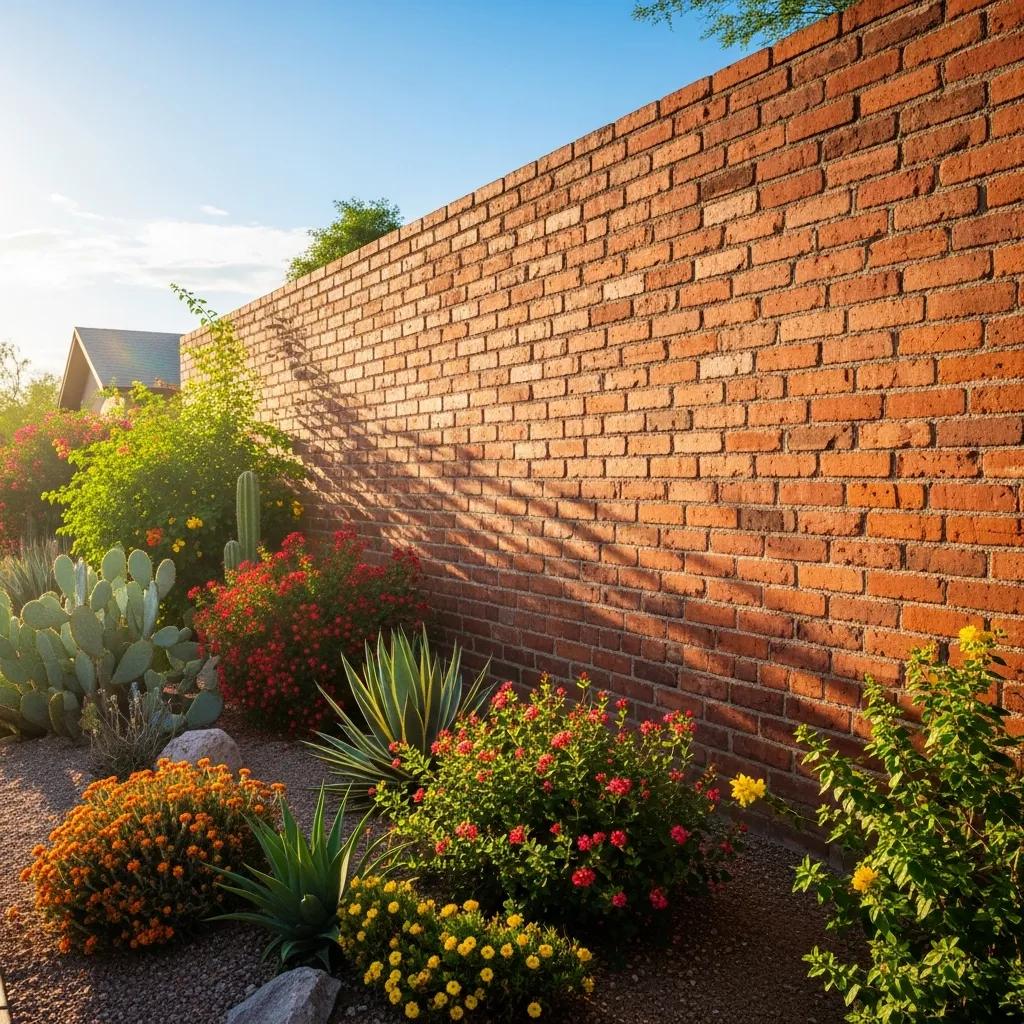 Classic brick wall in Phoenix showcasing durability and aesthetic appeal